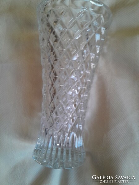 The polished crystal vase is beautiful