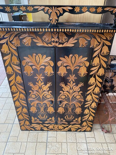 Kalotaszeg carved Transylvanian cabinet door frame