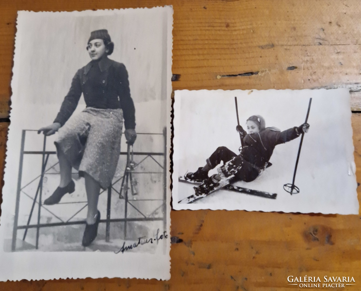 Old photos of winter sports, skating and skiing