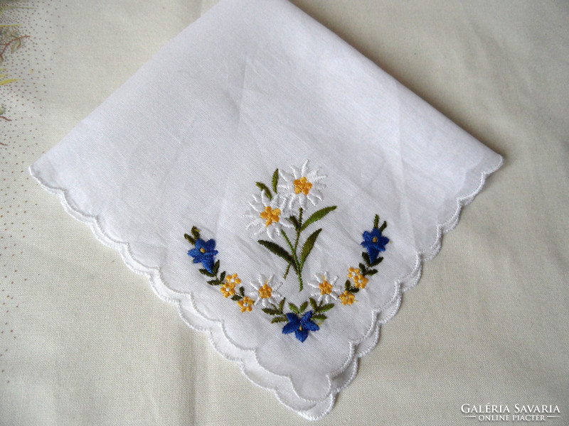 Tyrolean grassy, floral decorative handkerchief