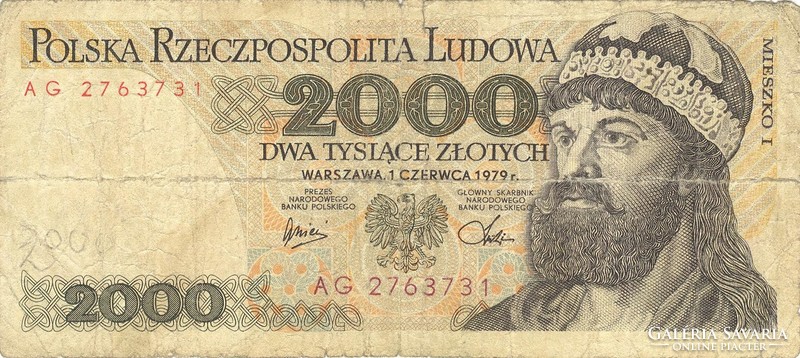 2000 zloty zlotych 1979 Lengyelország Ritka