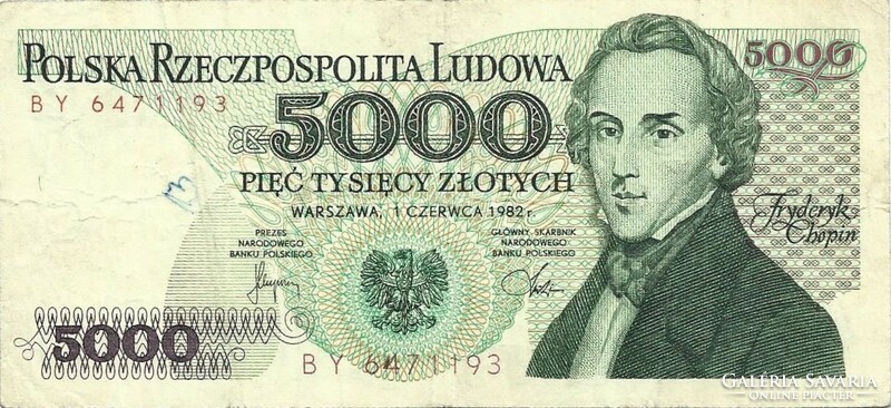 5000 zloty zlotych 1982 Lengyelország 3.