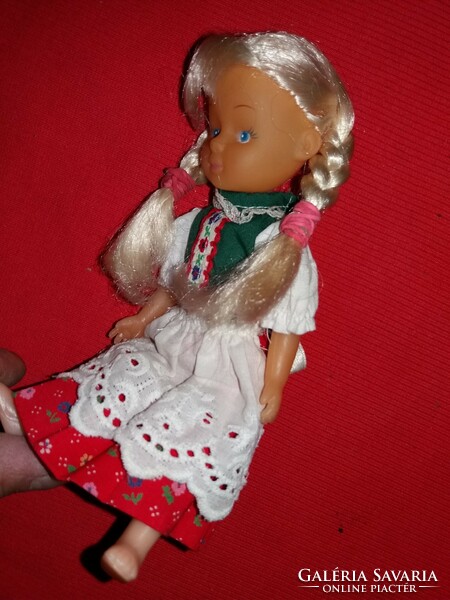 Antique folk costume doll in very good condition, rubber head, hard plastic body, 18 cm as shown in the pictures