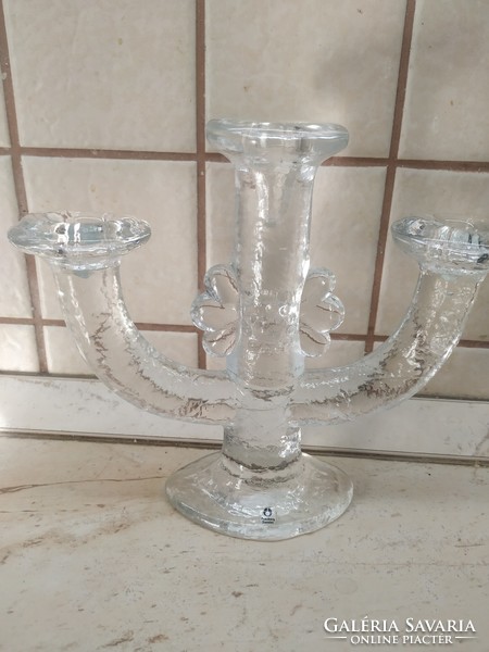 Broken glass 3-prong candle holder for sale! Sunny 3-prong candle holder for sale!