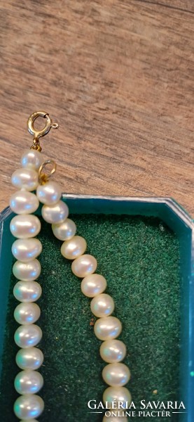 45 cm freshwater pearl string with gold clasp, perfect for a gift, for sale