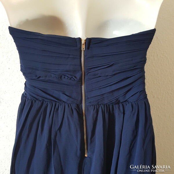 New, size 34/s dark blue evening chiffon dress, bridesmaid maxi dress