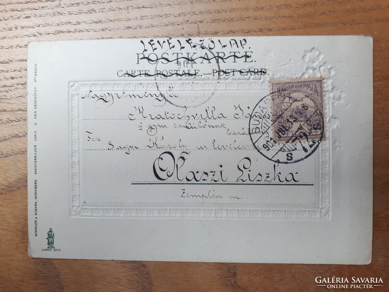 1901-es dombornyomott futott képeslap: Nürnberg