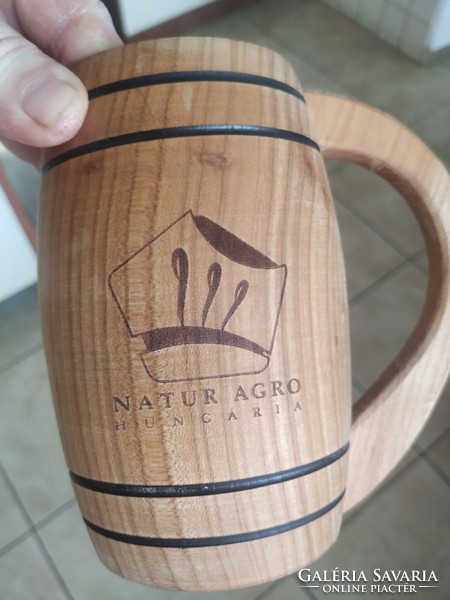 Retro wooden cup, beer mug for sale!