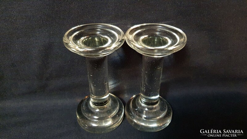 Old Biedermeier solid glass postman. 2 pcs. Same. They are 10.6 cm tall.