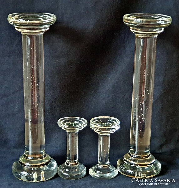 Old Biedermeier solid glass postman. 2 pcs. Same. They are 10.6 cm tall.