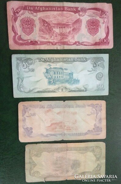 Afghanistan circulation banknotes 10000-1000-500-100-50-20-10 afghanis