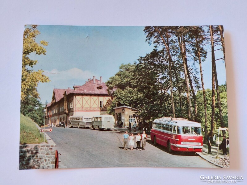 Old postcard Hajduszoboszló 1968 Ikarus rear-engine bus