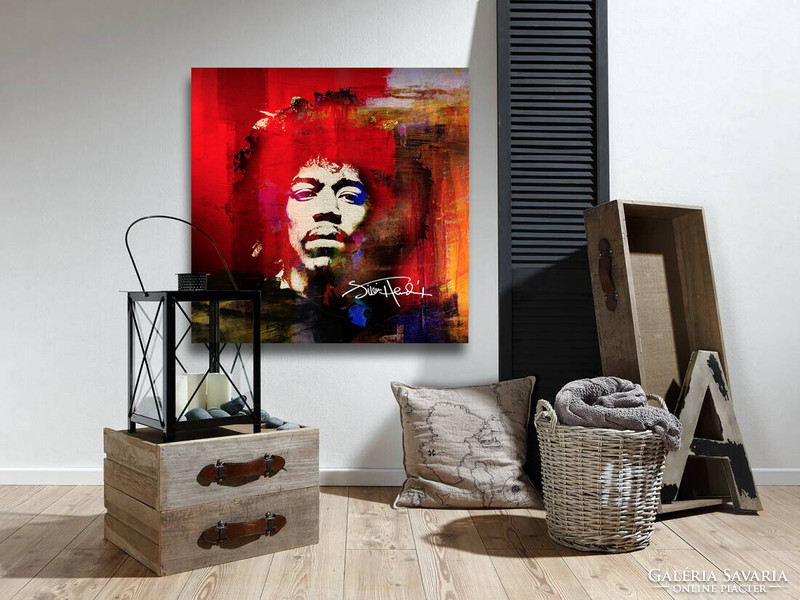 Jimi Hendrix limitált művésznyomat, 50x50 cm