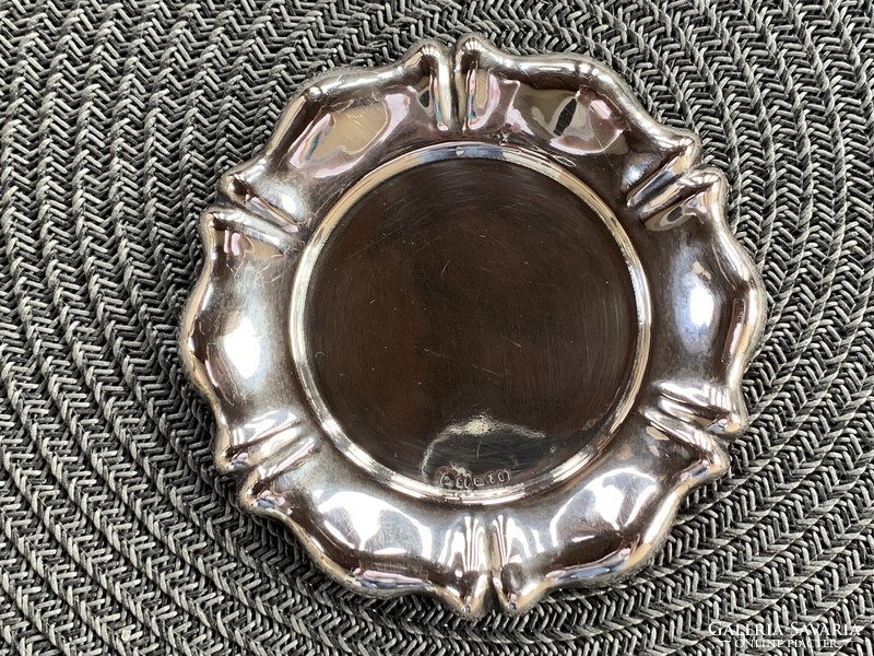 Antique silver flower shaped ring holder bowl