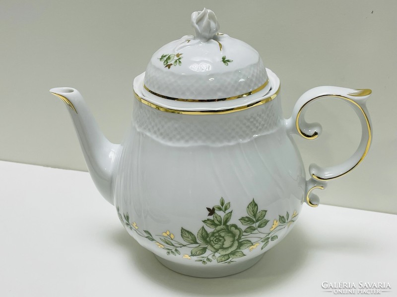 Hollóháza Erika pattern 2 nos. Tea set with tea filter holder