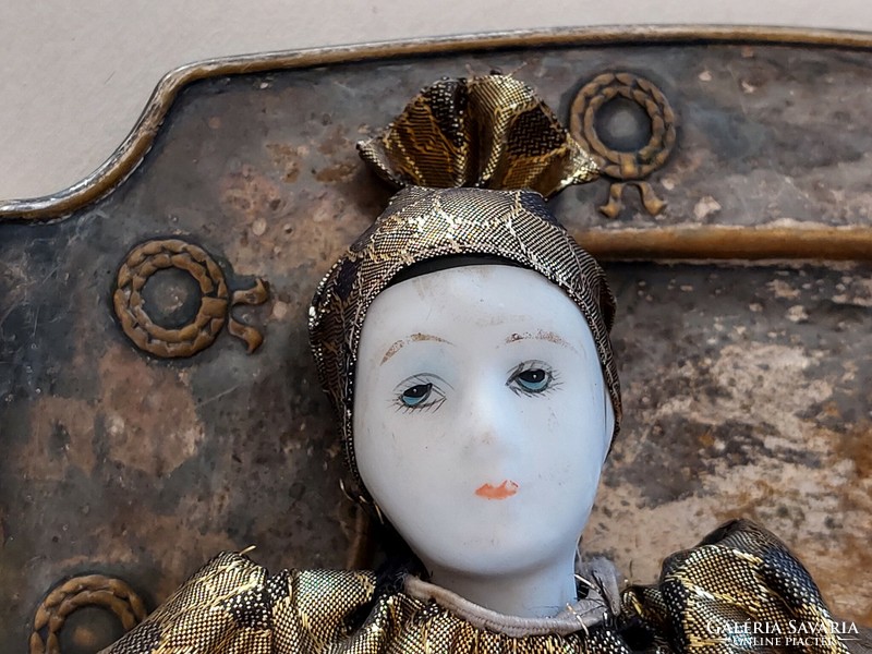 Old Venetian porcelain doll carnival decoration clown