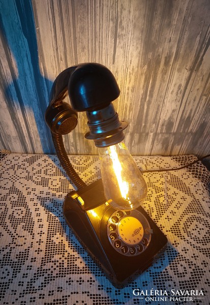 Design lámpa - retró telefonos design lámpa - tárcsás telefon lámpa - loft lámpa - saját készítés