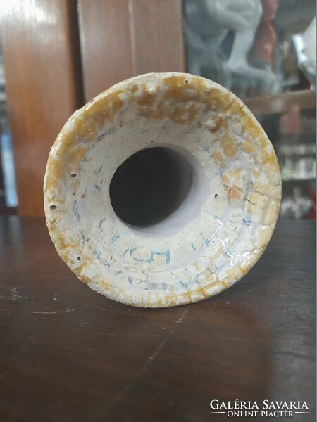 Large gabriella cracked glazed ceramic vase. 11.5 Cm.