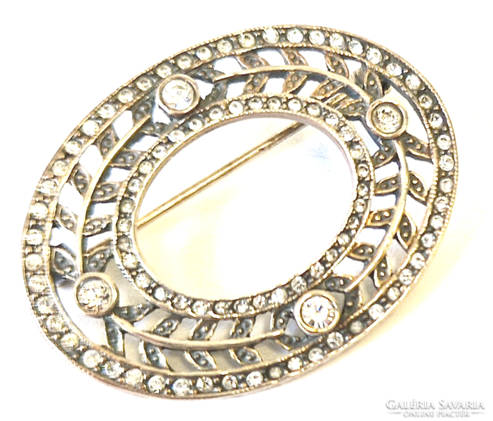 Brooch, silver, oval shape