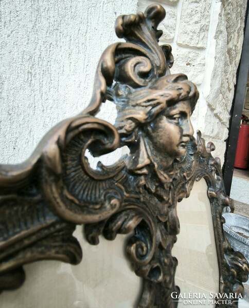 Hatalmas réz fotó keret angyalkàk Barokk figuràlis díszes dekoratív dupla fotókkal.1,4 kg