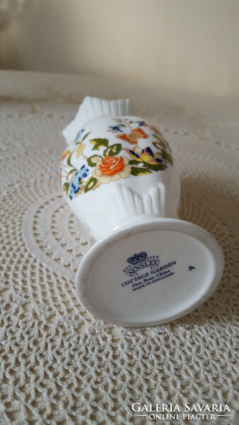 Beautiful English Aynsley bone china small vase with butterflies and flowers