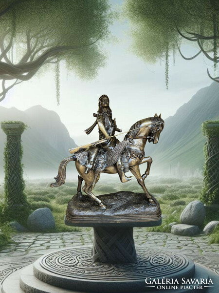 After Alfred Barye (1839-1882) - Arab horseman returning from hunting - monumental bronze
