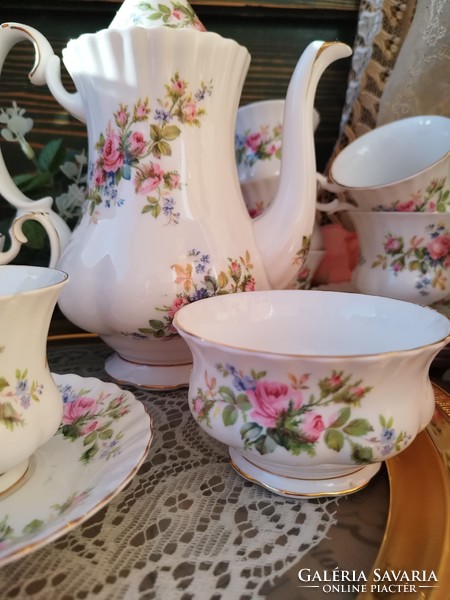 Royal albert moss rose coffee set for 6 people