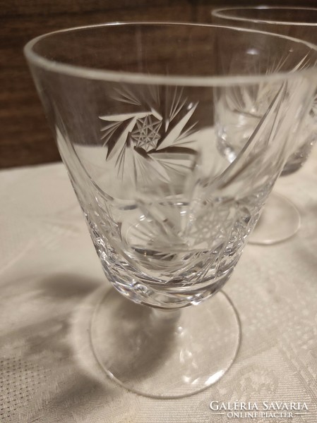 3 Crystal glasses with a low base