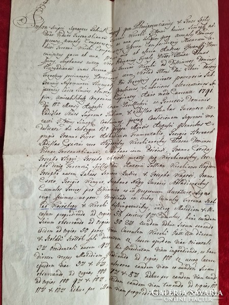 ANTIK SZERZŐDÉS, DOKUMENTUM, 1791.! BALATONI földek eladásáról, viaszpecsétekkel, aláírással