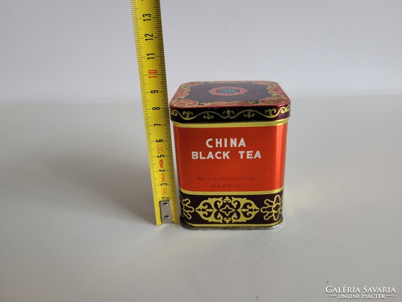 Compack forgalmazta bontatlan retro Kínai fekete tea fémdoboz régi teás pléhdoboz