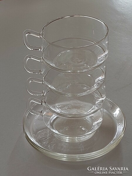 Retro Saale Glas üveg teás csésze 4 db