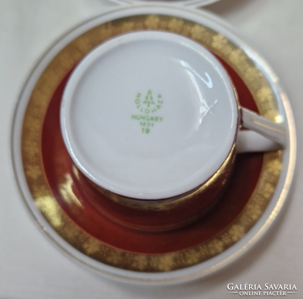 Hollóházi 6 személyes 15 darabos porcelán kávéskészlet