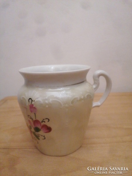Luster-glazed, embossed Art Nouveau porcelain commemorative mug