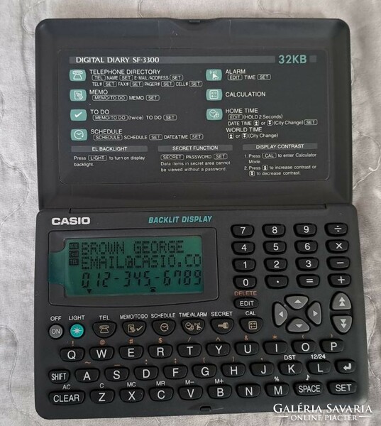 Retro casio diarty sf-3000 kb manager calculator new,