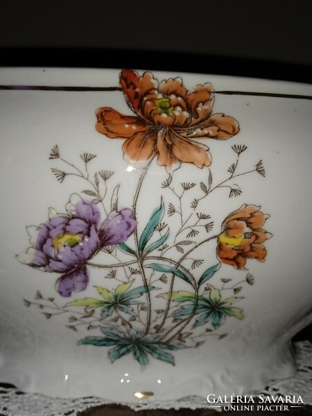 Art Nouveau poppy and poppy flower soup bowl or bowl