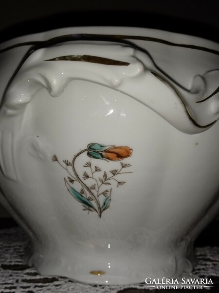 Art Nouveau poppy and poppy flower soup bowl or bowl