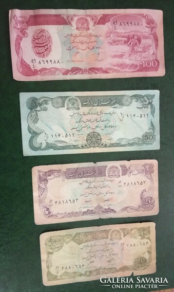 Afghanistan circulation banknotes 10000-1000-500-100-50-20-10 afghanis