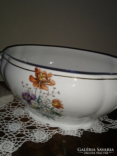 Art Nouveau poppy and poppy flower soup bowl or bowl