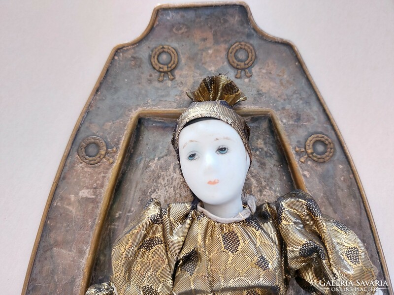 Old Venetian porcelain doll carnival decoration clown