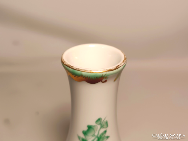 Herend green Victoria patterned vase