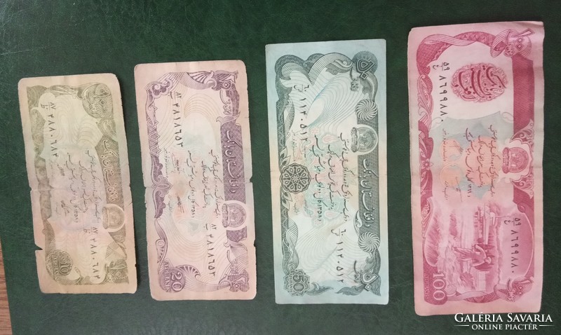 Afganisztán forgalmi bankjegyek 10000-1000-500-100-50-20-10 afghanis