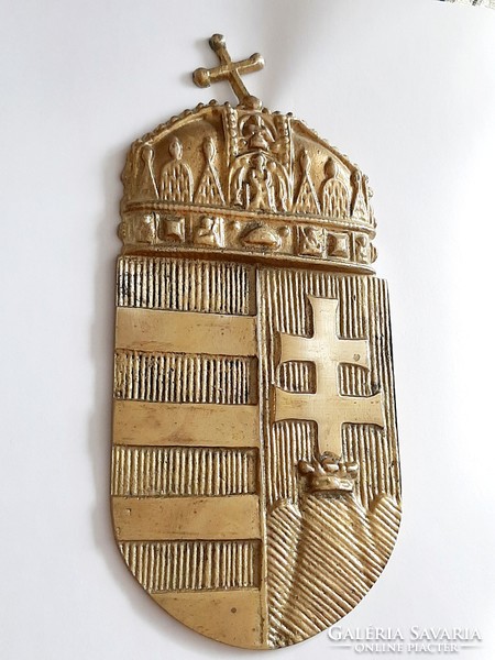 Tömör Réz magyar  címer  23,5 X 11 cm