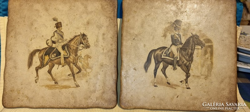 Horse and hussar Italian wall tiles