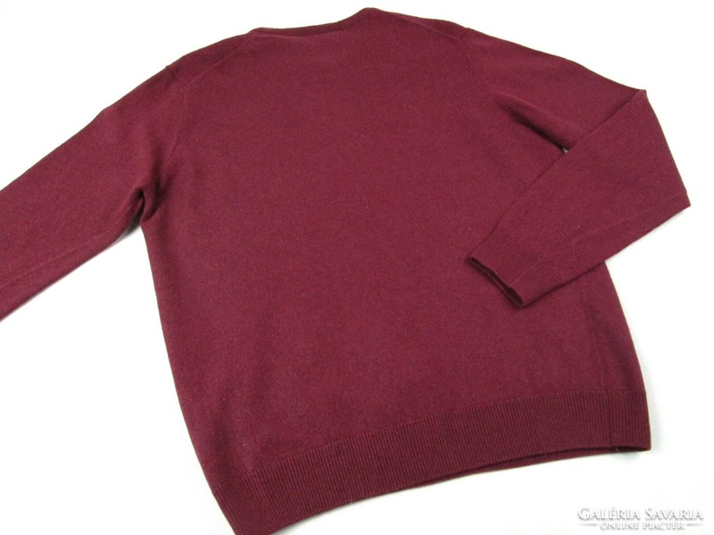 Original lacoste (s / m) elegant long-sleeved men's burgundy wool sweater