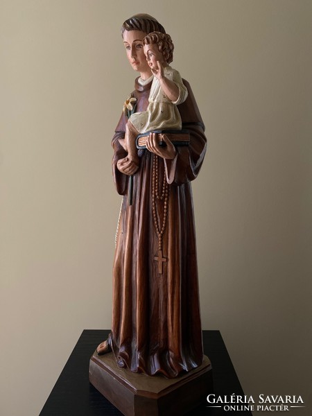 Szent Antal a kis Jézussal  kegytárgy gyönyörü  fa faragott szobor