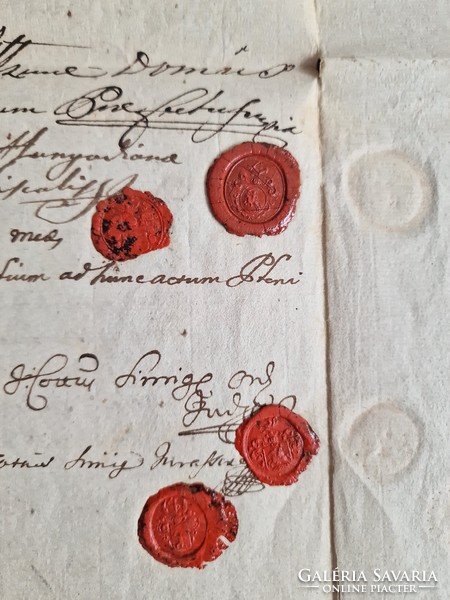 ANTIK SZERZŐDÉS, DOKUMENTUM, 1791.! BALATONI földek eladásáról, viaszpecsétekkel, aláírással
