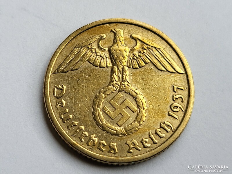 III. Birodalom szép bronz 10 Pfennig 1937 A.