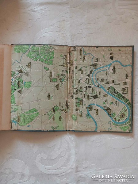Régi CCCP Moszkva turista színes emlék ismertető, képeslapokkal + térkép könyvbe kötve képek szerint