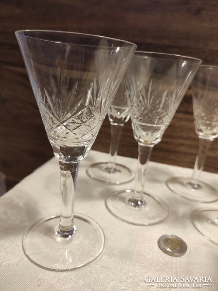 7 crystal cherry liqueur glasses