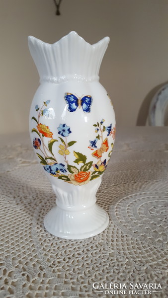 Beautiful English Aynsley bone china small vase with butterflies and flowers